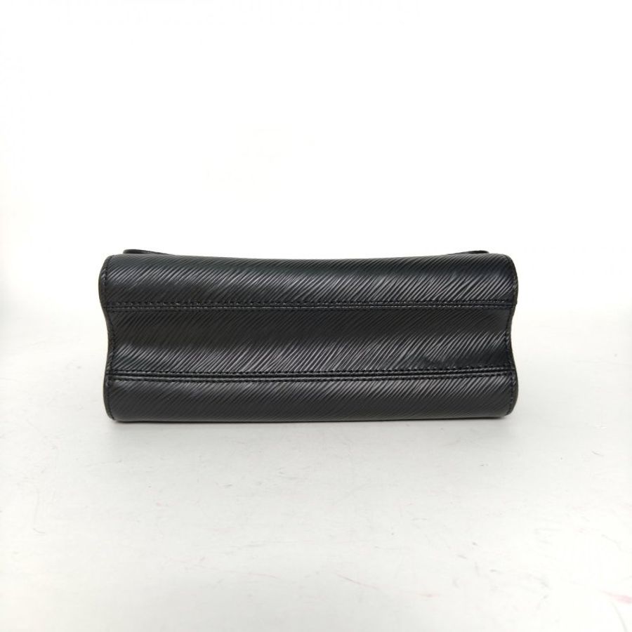 LOUIS VUITTON TWIST中號23黑色EPI水波紋牛皮金扣晶片肩背包-4