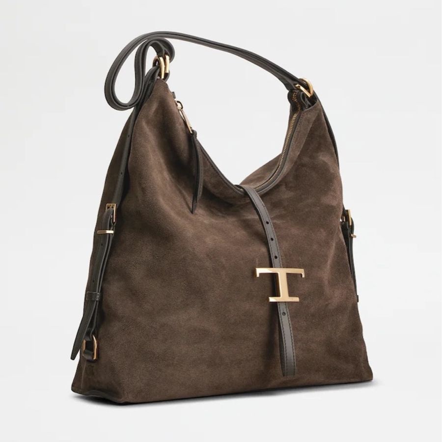 Tod's 女士 T Timeless 中號絨面革單肩包均碼碼35cm*15cm*35cm-2