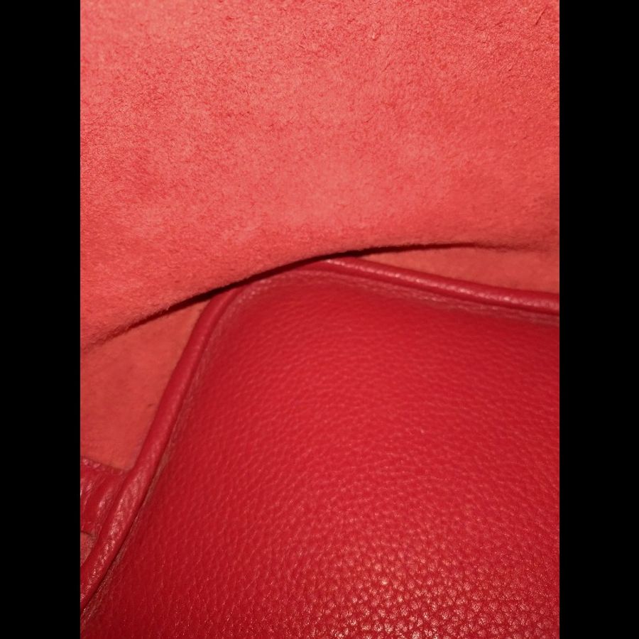 Hermes 銀釦紅皮菜籃子包 picotin 26-21