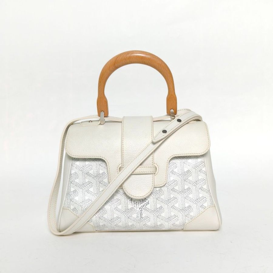 GOYARD SAIGON西貢Mini20白色牛皮/PVC肩背包-0
