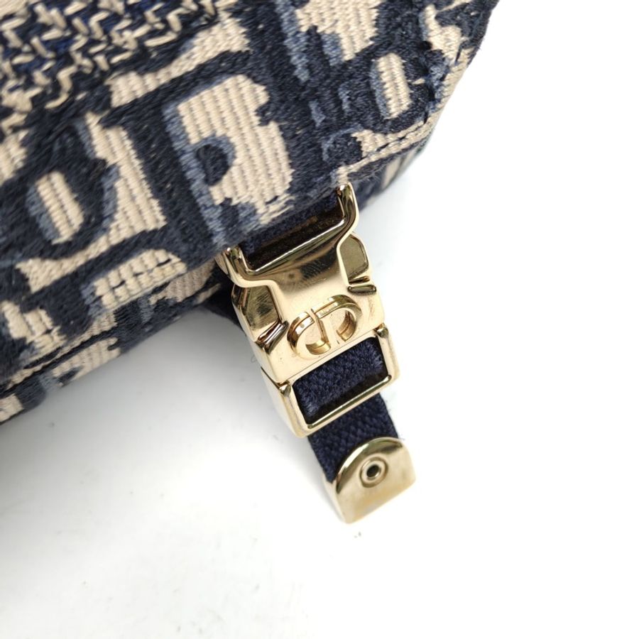 DIOR Diorcamp郵差信使包小號23藍色帆布金扣2022-4