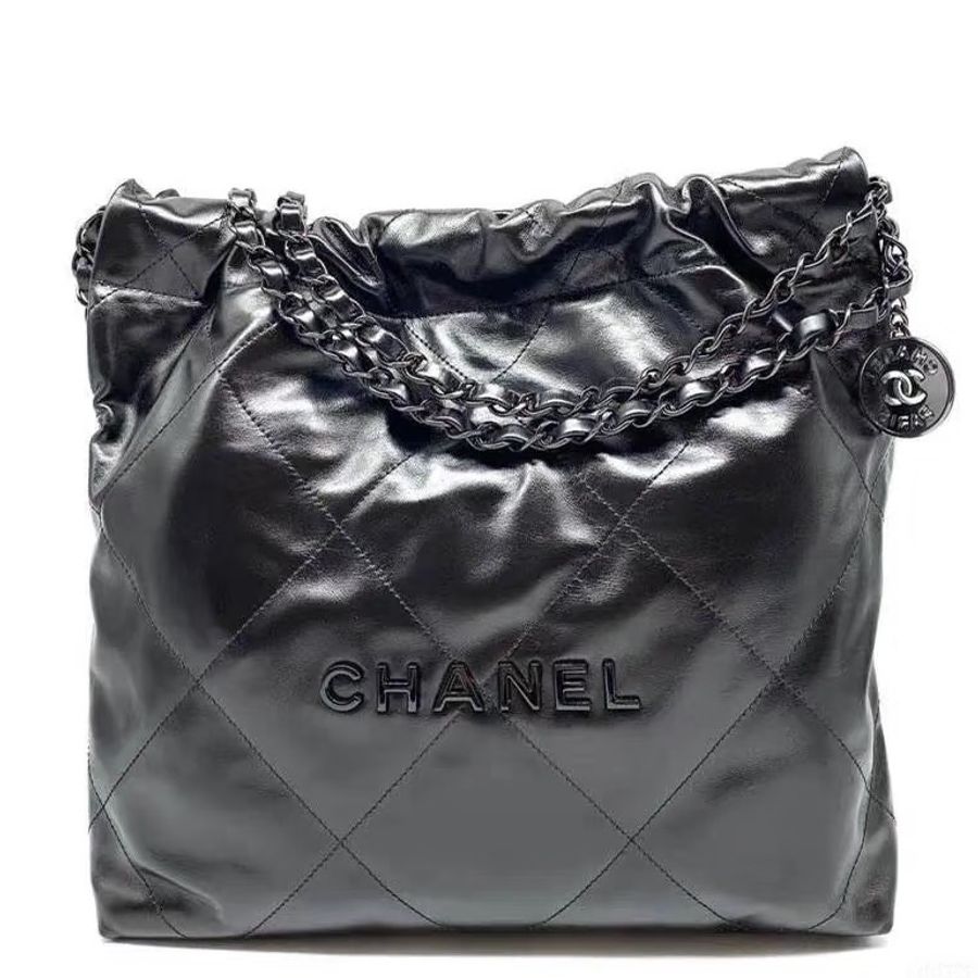 CHANEL香奈兒22bag SoBlack中號芯片款 24年閒置-15