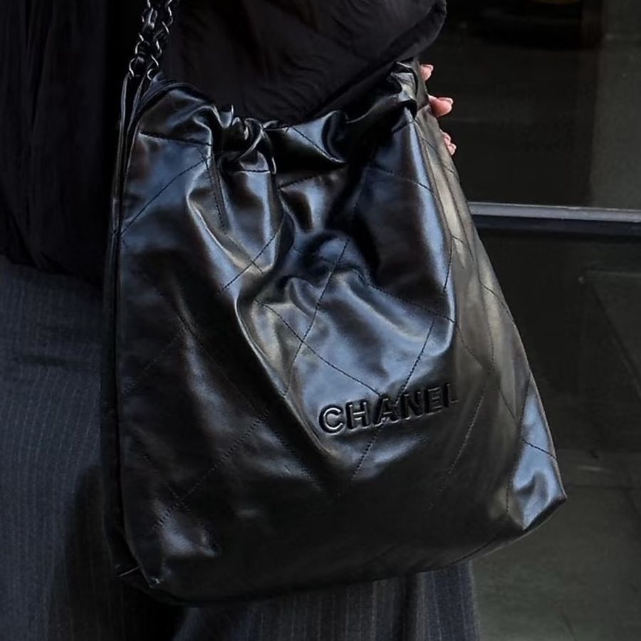 CHANEL香奈兒22bag SoBlack中號芯片款 24年閒置-16