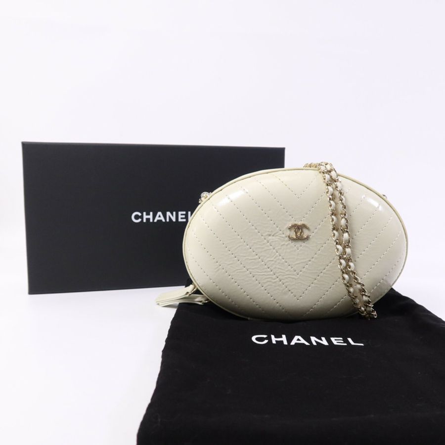 CHANEL 牛皮皮革La Pausa Evening Bag金扣鏈帶肩背袋-9