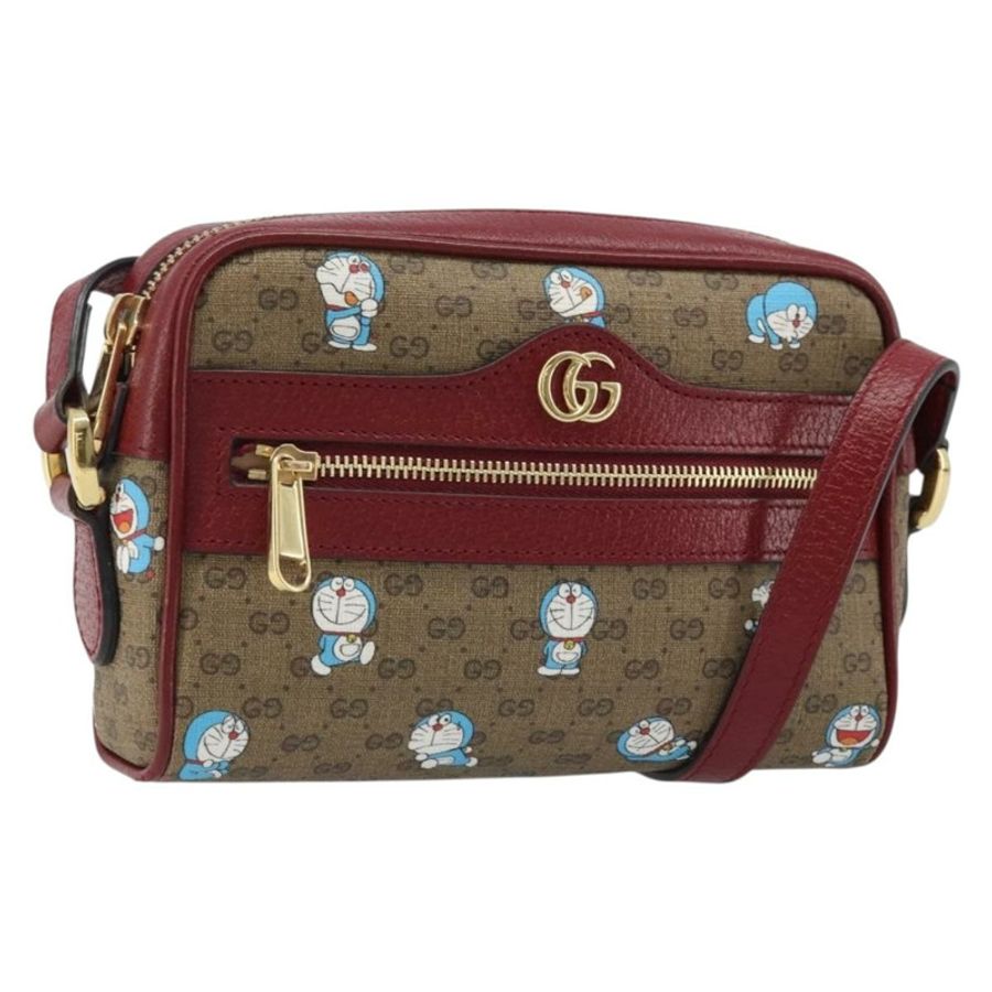 【日本直送】GUCCI Micro GG Supreme哆啦A夢包 PVC 米色 金色 647784 正品 ka3475SAM-0