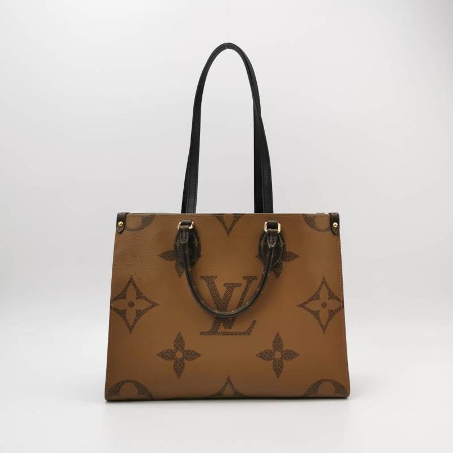 Louis Vuitton (LV) Onthego中型牛皮Gaint Monogram單肩包晶片款-4