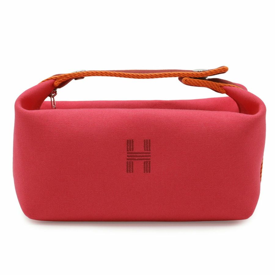 愛馬仕 Bride à 黑色 PM Bus Pouch 手袋帆布芙蓉粉色 H104222M-1