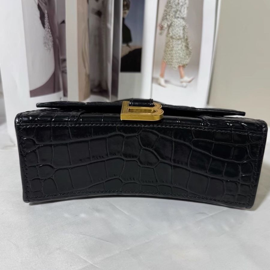 BALENCIAGA巴黎世家黑金鱷魚壓紋🌻沙漏XS 附件:肩帶-15