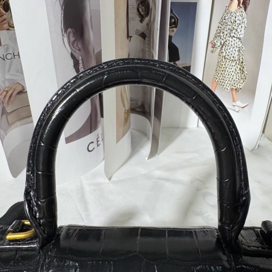 BALENCIAGA巴黎世家黑金鱷魚壓紋🌻沙漏XS 附件:肩帶-16