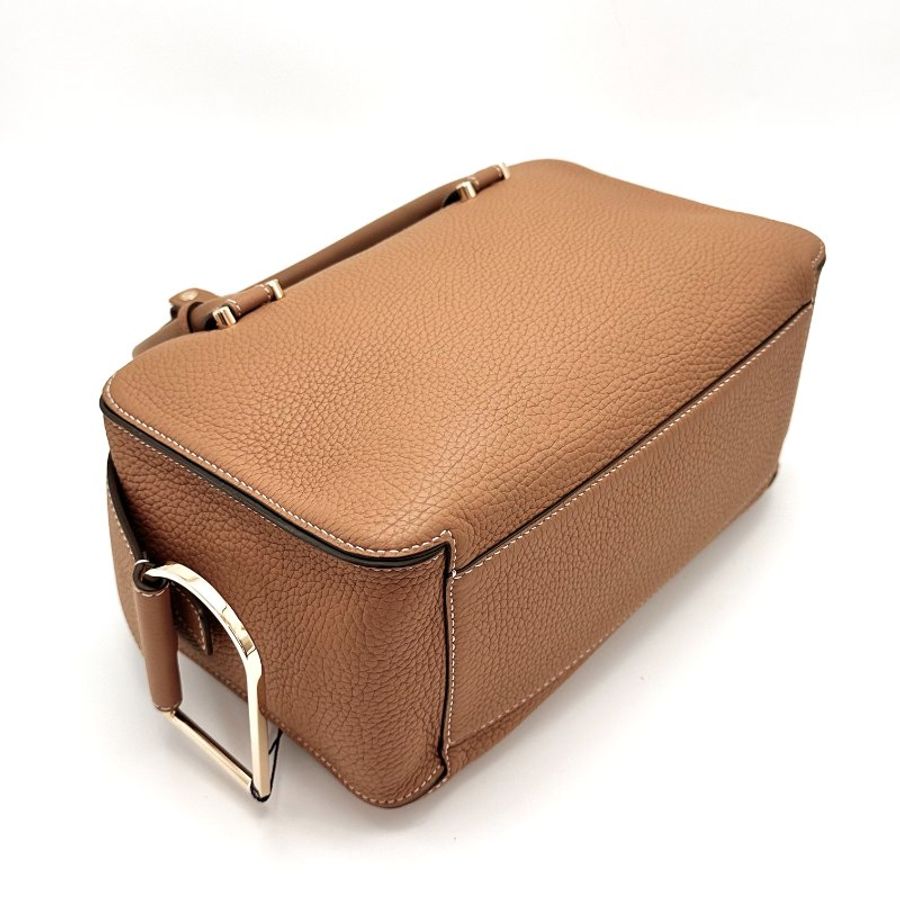 DELVAUX 棕色金扣CoolBox系列 中號手提肩背斜背包27*17*12 98新配件塵袋*2 卡冊 保卡-4