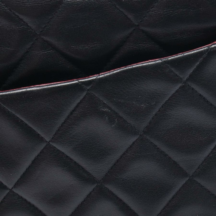 香奈兒 Jumbo Matelasse 34 單翻蓋鏈條肩背包,羊皮,黑色,金色五金,二手-11