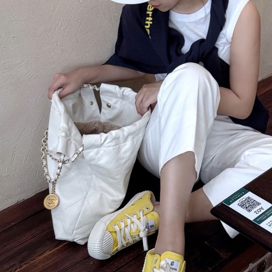 CHANEL香奈兒22Bag小號 附:同色系小包 白金垃圾袋 芯片款-1