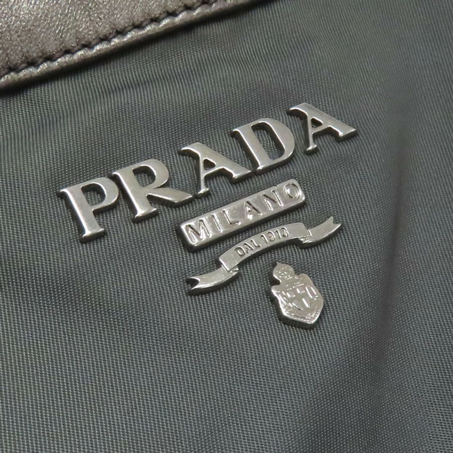 灰色 尼龍 肩背包【PRADA 普拉達】-5