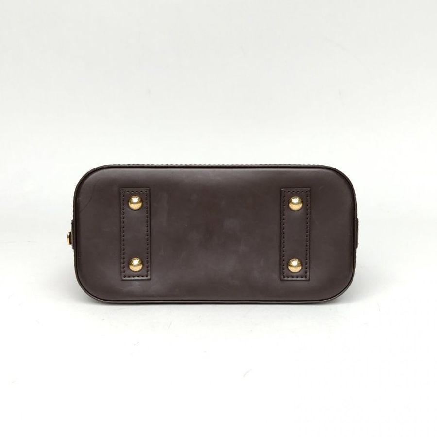 LOUIS VUITTON ALMA貝殼包BB23.5棕色棋盤格PVC晶片肩背包-4