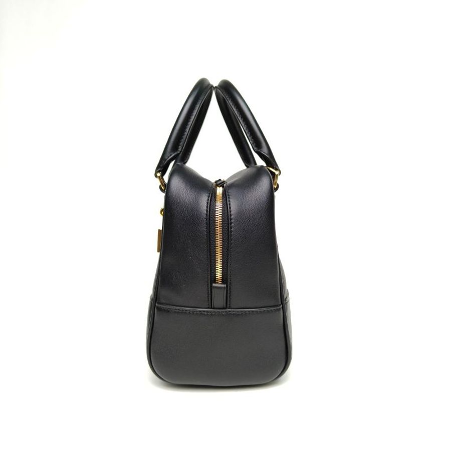 LOEWE Amazona19Bag黑色牛皮金扣肩背包-1