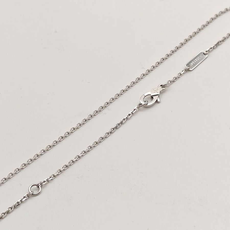 VAN CLEEF&ARPELS VintageAlhambra中號單花項鏈新扣18K白金/紫玉髓-3