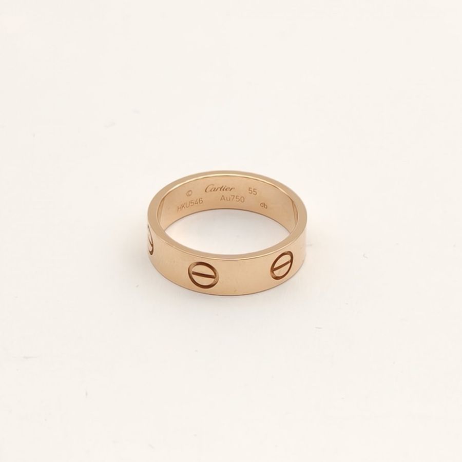 CARTIER LOVE18K金寬版戒指18K玫瑰金55-2
