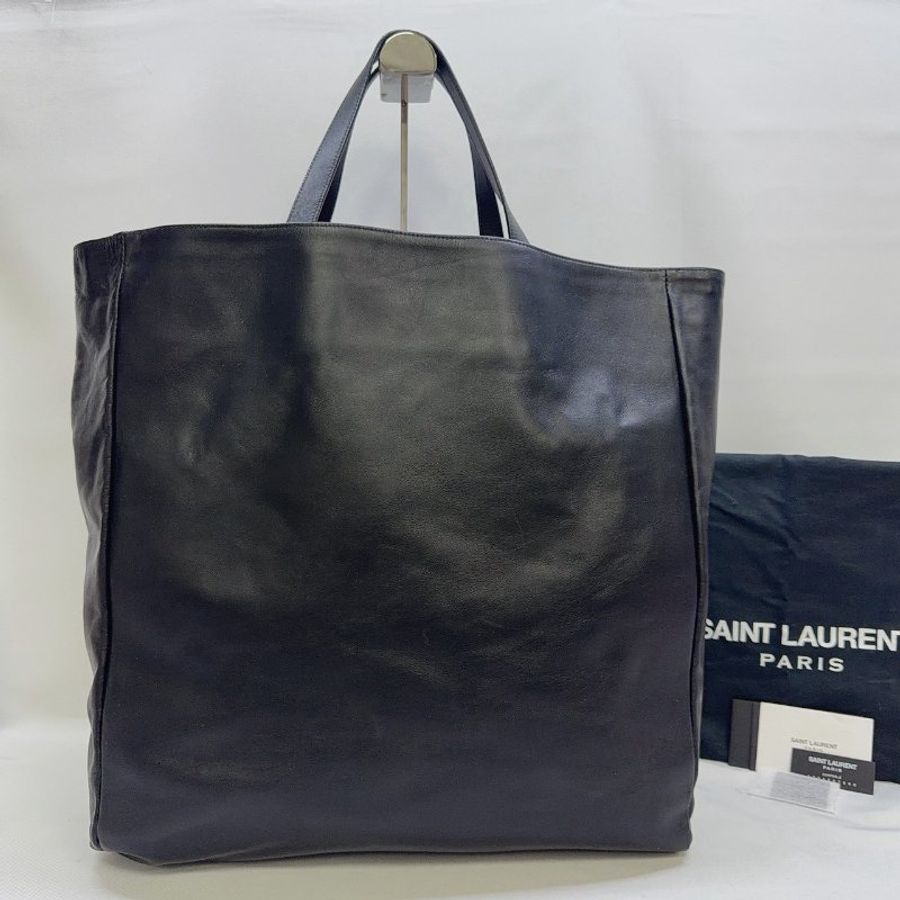 YSL 全皮革直立式手提托特包-1
