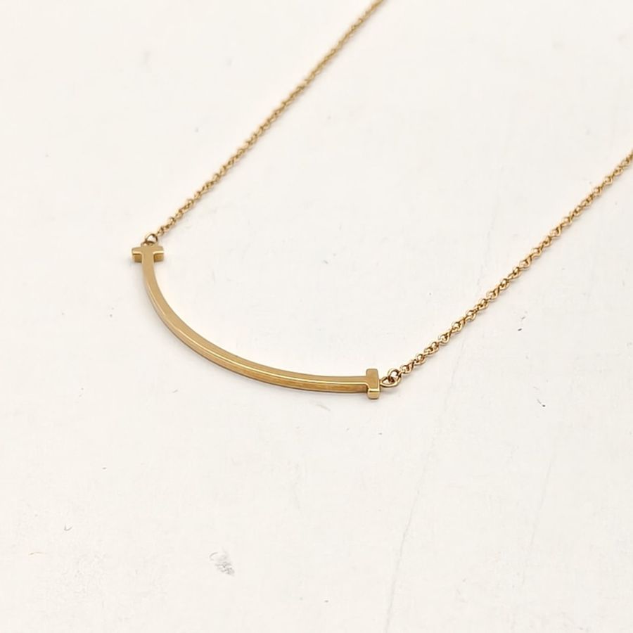 TIFFANY&CO TiffanyT微笑項鏈小號18K黃金項鏈-1