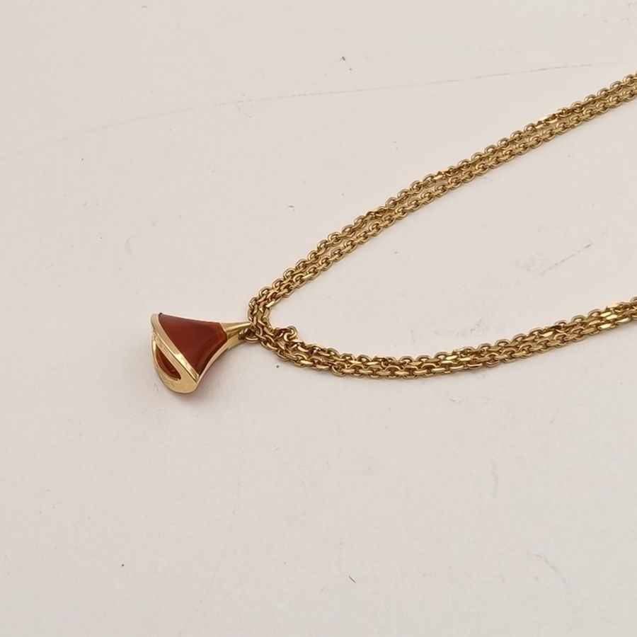 BVLGARI DIVASDREAM小扇子手鏈18K玫瑰金/紅玉髓S-M碼-2