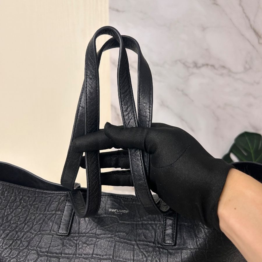 Saint Laurent YSL 鱷魚壓紋皮革托特包 2017年-13