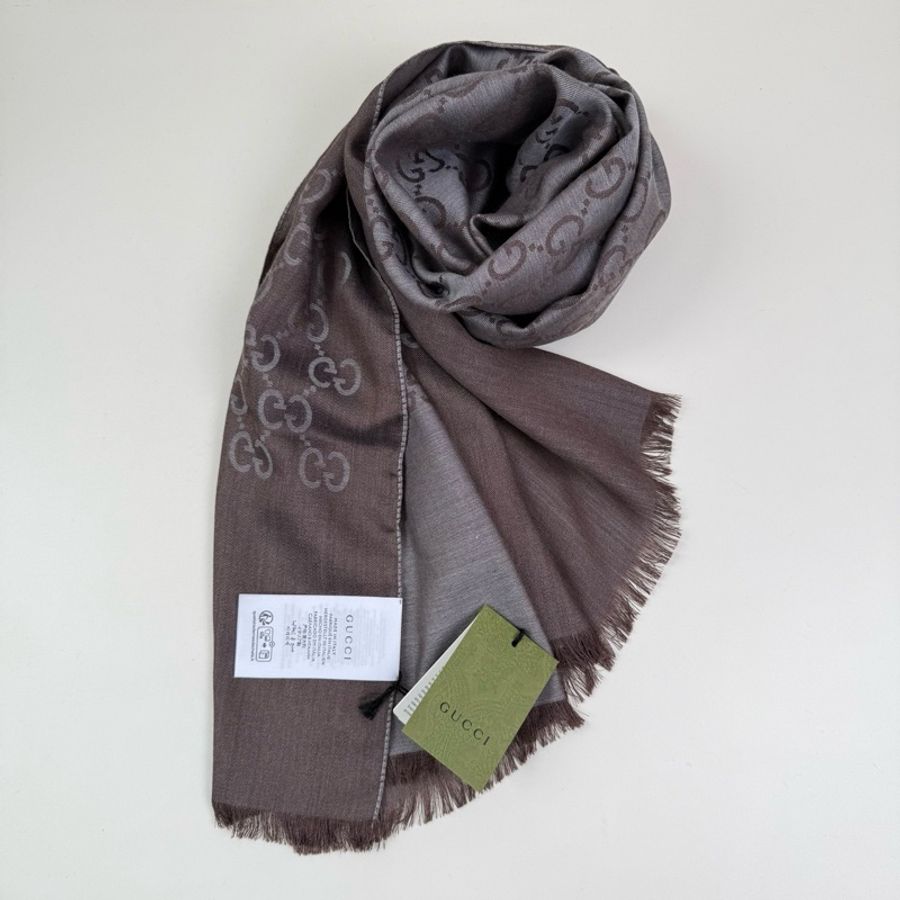 Gucci/古馳 全新羊毛雙面圍巾-2