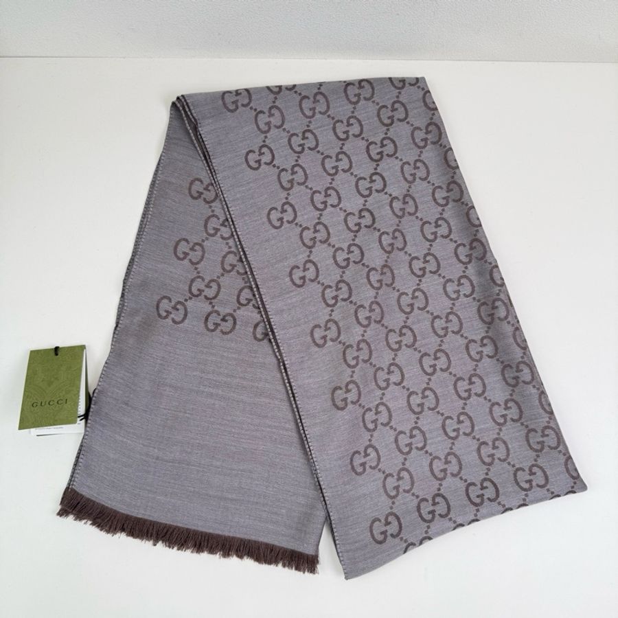 Gucci/古馳 全新羊毛雙面圍巾-4