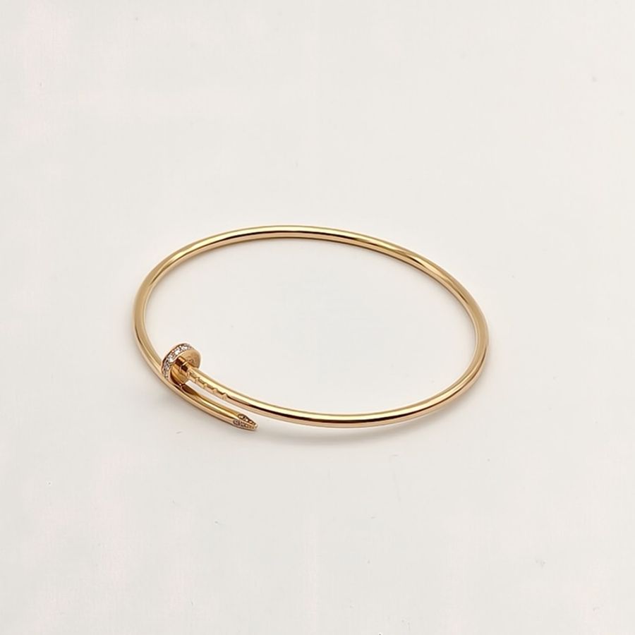 CARTIER JUSTEUNCLOU釘子20鑽細版手鐲18K玫瑰金/鑽石19號-2