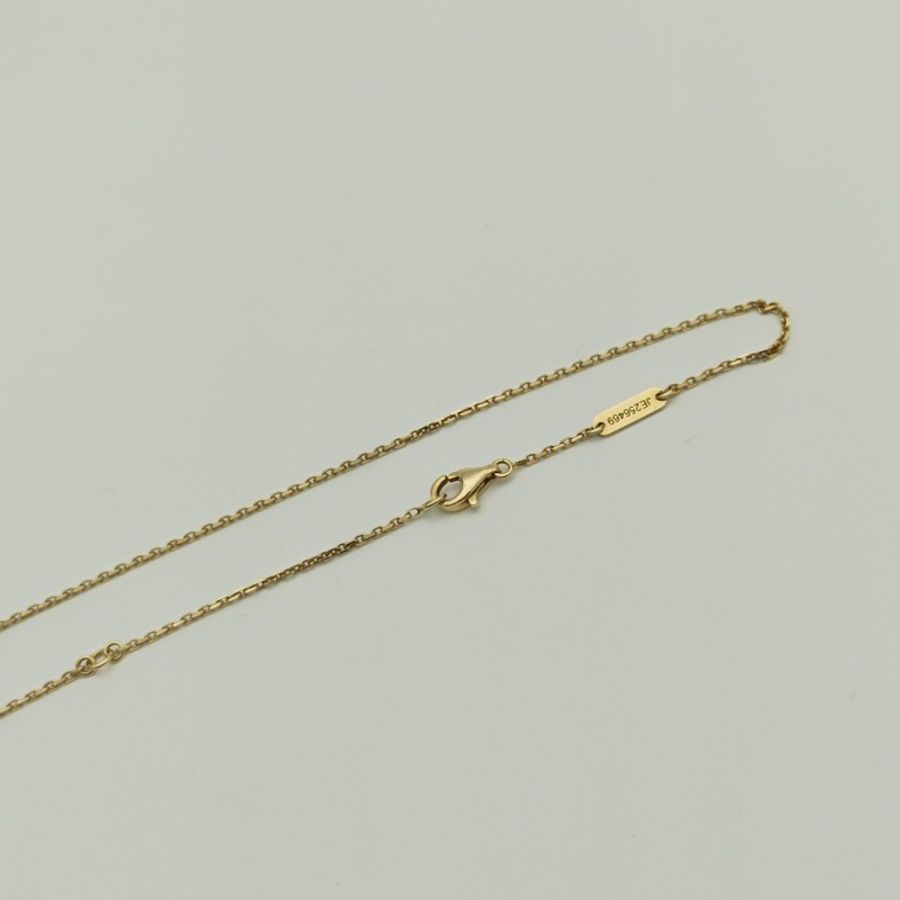 VAN CLEEF&ARPELS VintageAlhambra中號單花項鏈老扣18K黃金/縞瑪瑙-3