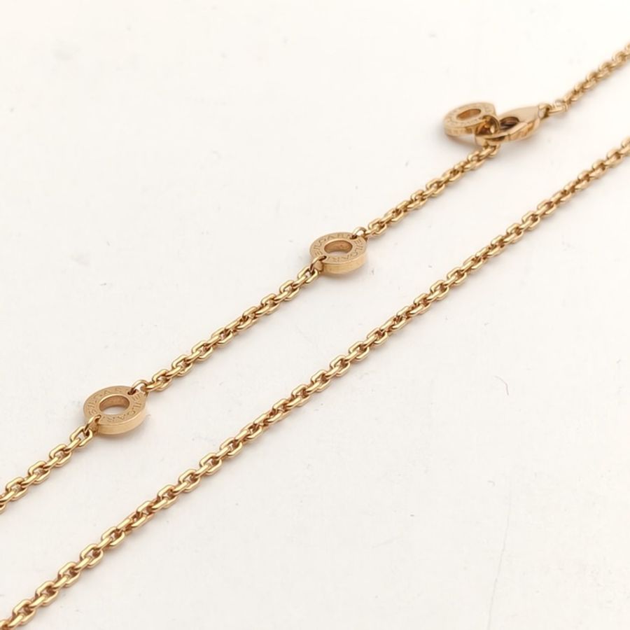 BVLGARI B.ZERO1彈簧項鏈ROCK鉚釘小號黑邊18K玫瑰金/黑陶瓷-3