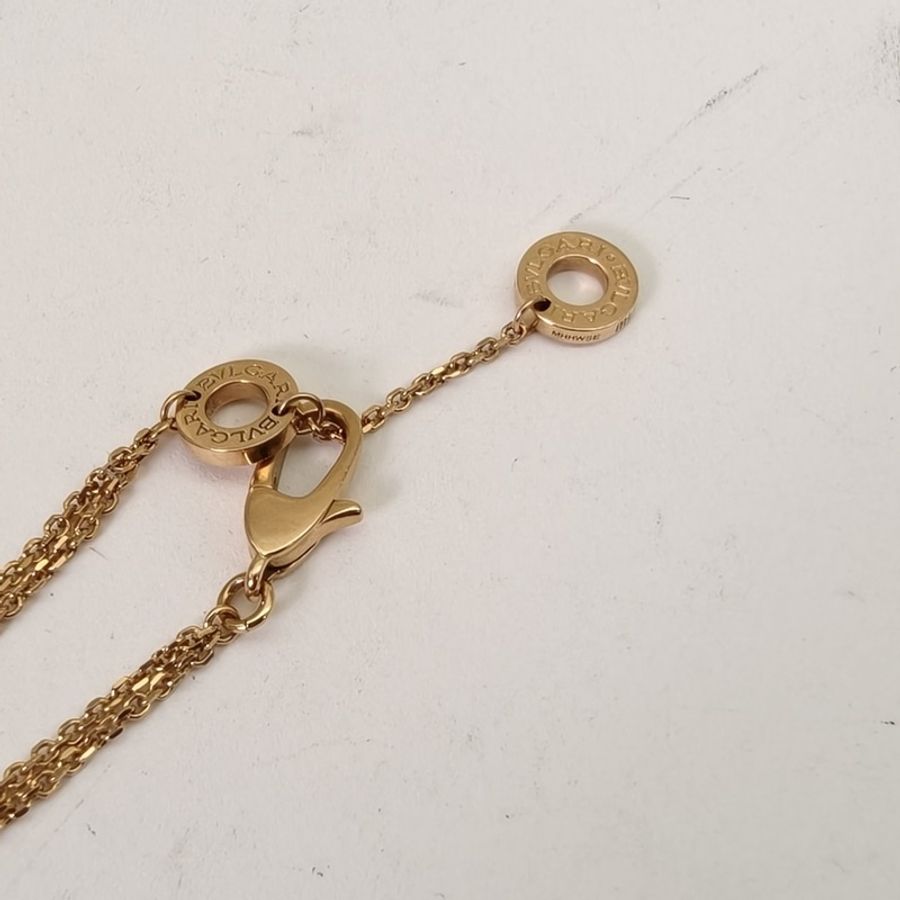 BVLGARI DIVASDREAM白母貝小扇子手鏈18K玫瑰金M-L碼-3