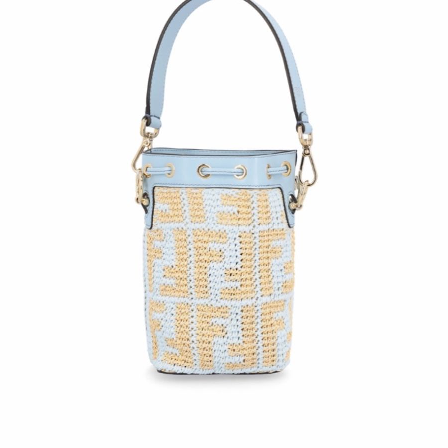 Fendi 女士 Mon Tresor迷你徽標抽繩手提包均碼碼MINI、12cm*10cm*18cm-3