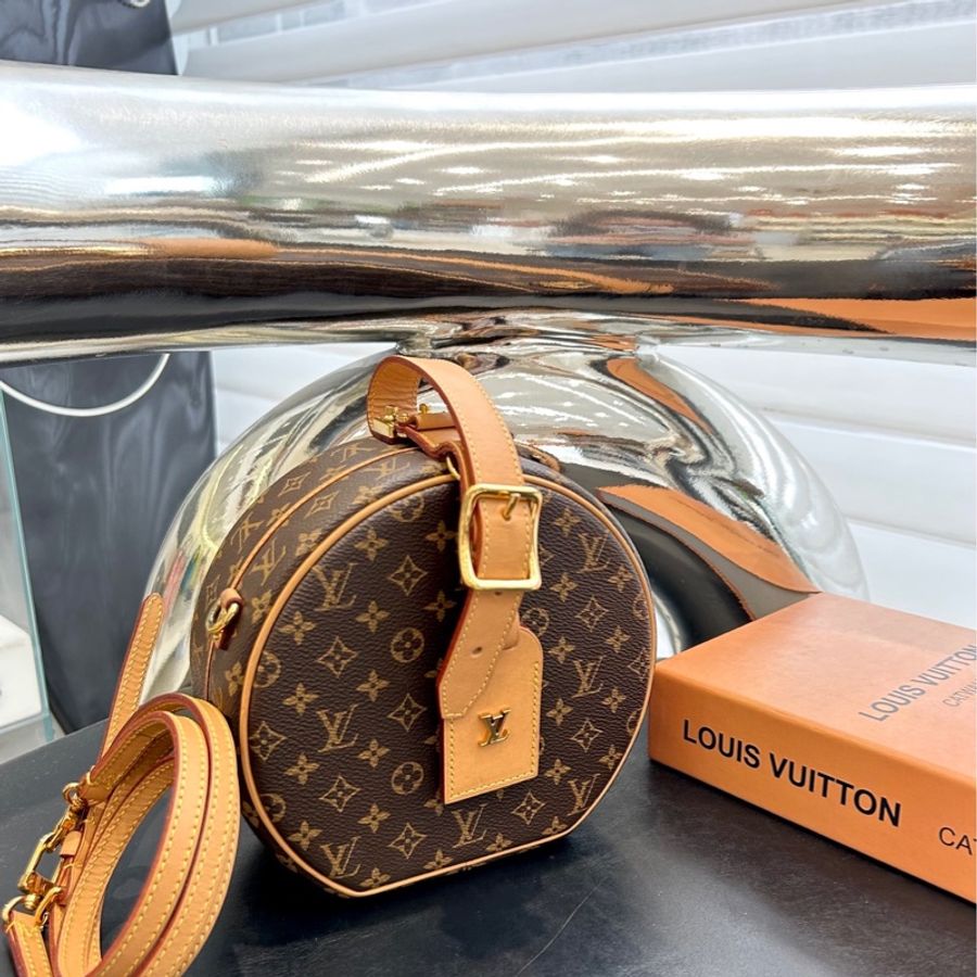 LV路易威登 Petite Boite Chapeau 老花圆饼-0