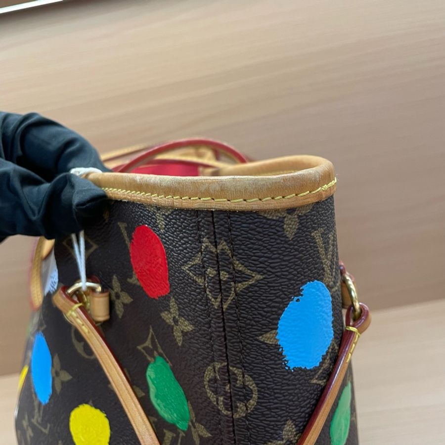 Lv路易威登联名款草间弥生波点系列neverfull中号超大容量 芯片款 有塵袋 無盒子-11
