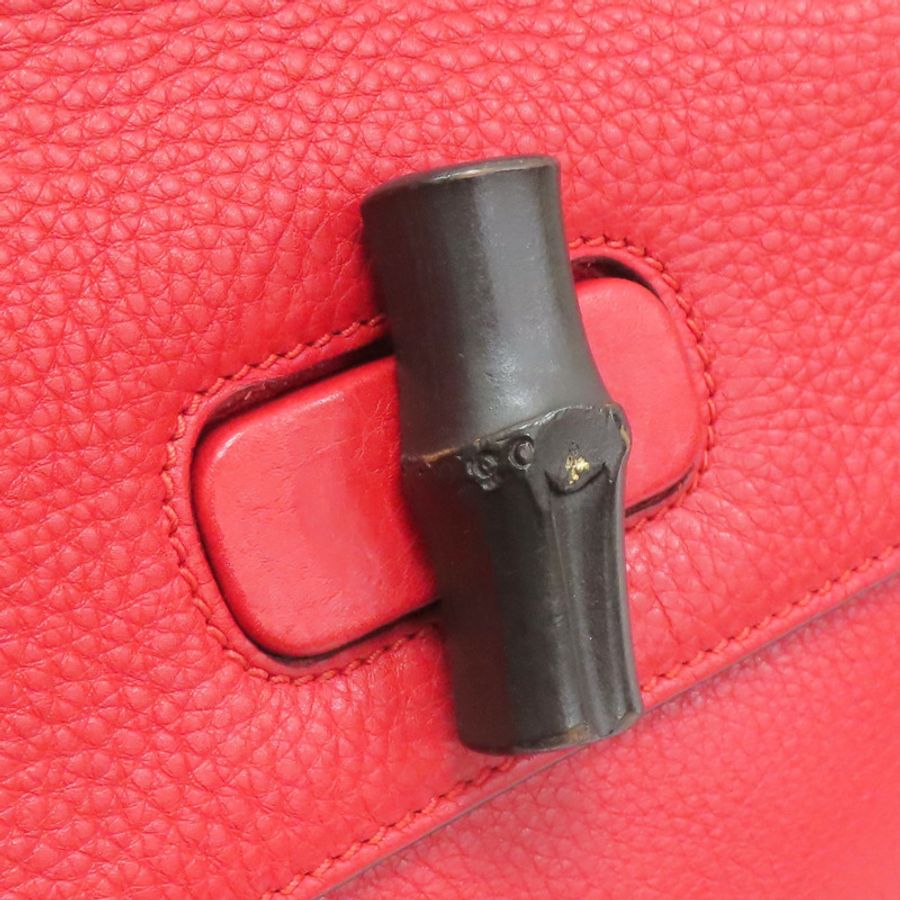 紅色 牛皮 Bamboo Daliy 兩用包【GUCCI 古馳】 370831-7