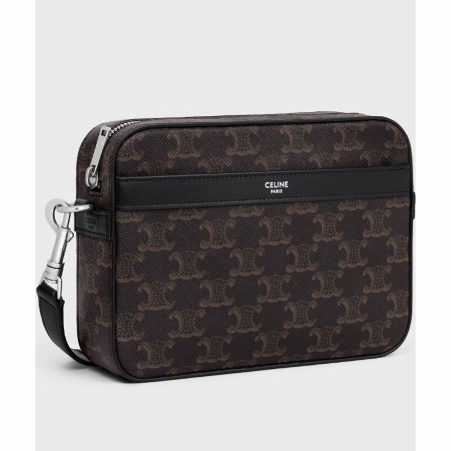 Celine 男士 TRIOMPHE CANVAS 拉鍊單肩包均碼碼小號、20.5cm*5cm*15cm-3