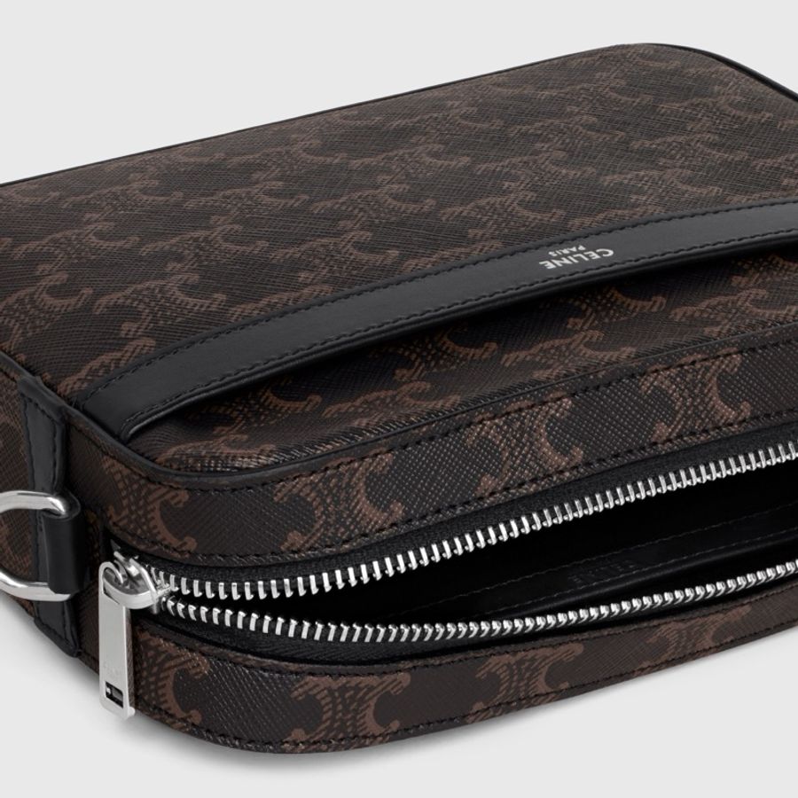 Celine 男士 TRIOMPHE CANVAS 拉鍊單肩包均碼碼小號、20.5cm*5cm*15cm-4