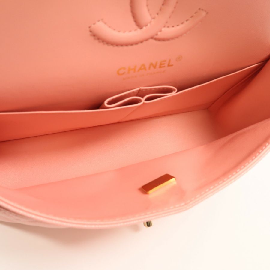 CHANEL 牛皮皮革Classic 25金扣鏈帶肩背袋-4