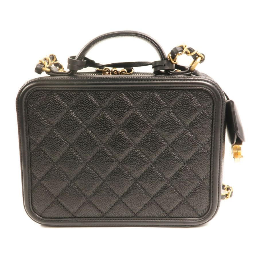 CHANEL 牛皮皮革Vanity Case金扣手挽肩背兩用袋-1
