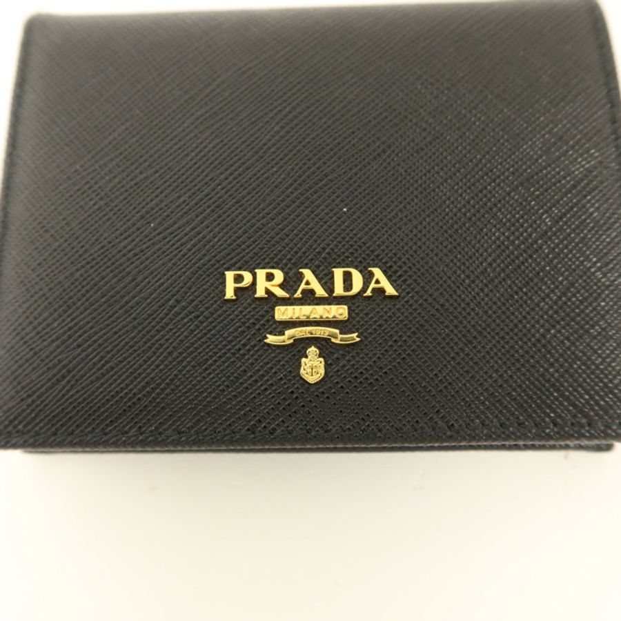 PRADA Saffiano皮革Small Bifold Wallet錢包-10