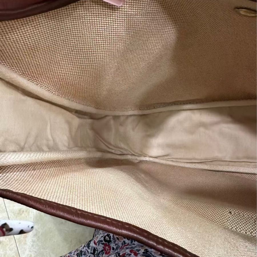 【90新 ✨ 全網最低價!】 中古Hermes愛馬仕 單肩包 斜挎包 金扣 經典款式 帆布拼牛皮 (下單前先詢問庫存❗️❗️)-13
