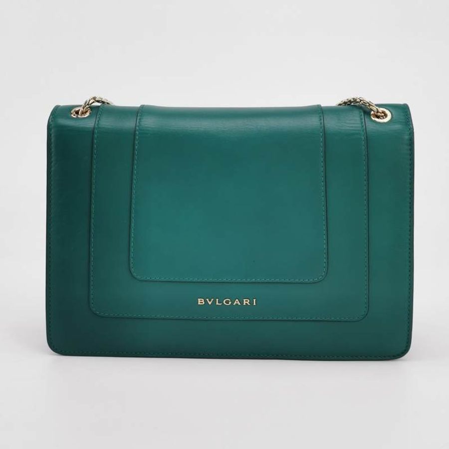 Bvlgari Serpenti Forever蛇頭包中型牛皮純色蛇頭單肩包-4