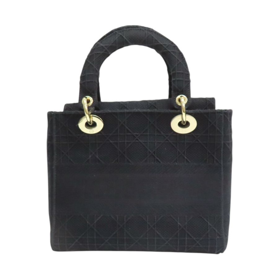 黑色 帆布 Lady Dior D-Lite Medium 兩用包【Dior 迪奧】 M05650REY-1