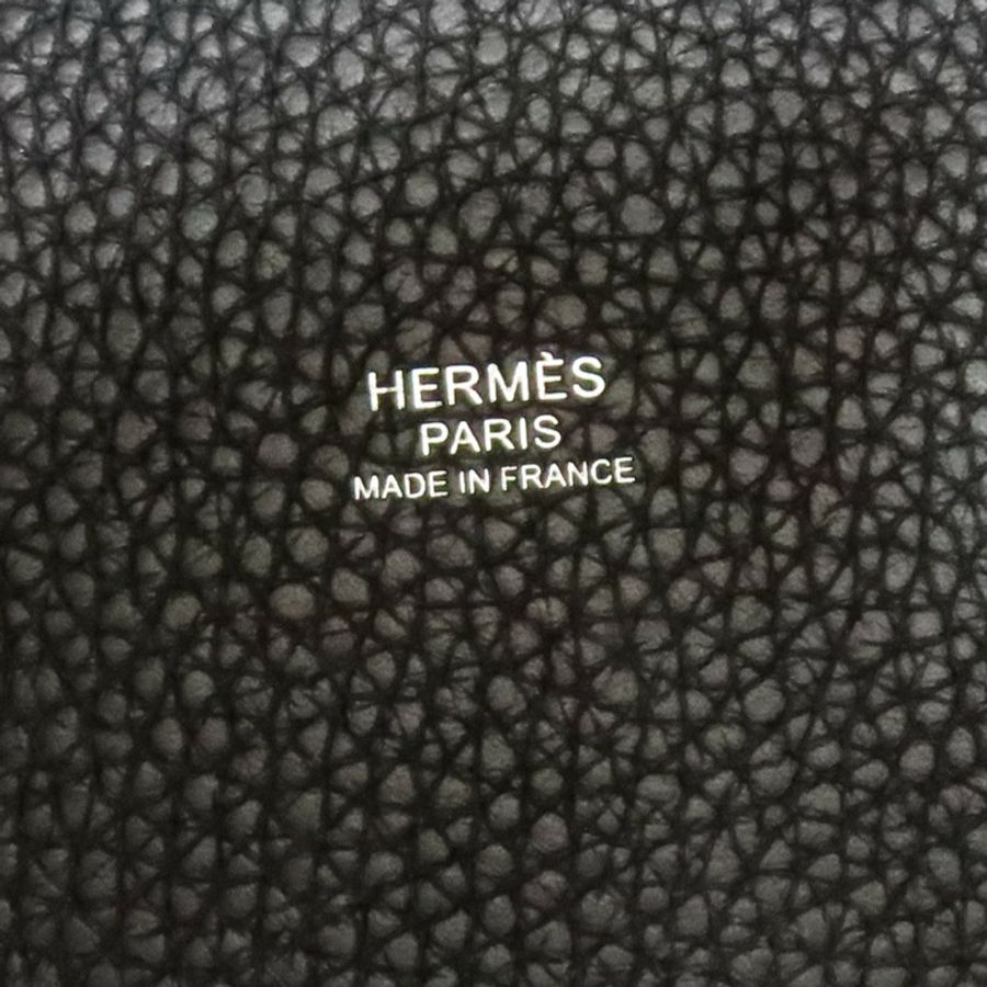 黑色 牛皮 Picotin Lock 22 手提包 Y刻 銀扣【HERMES 愛馬仕】-6