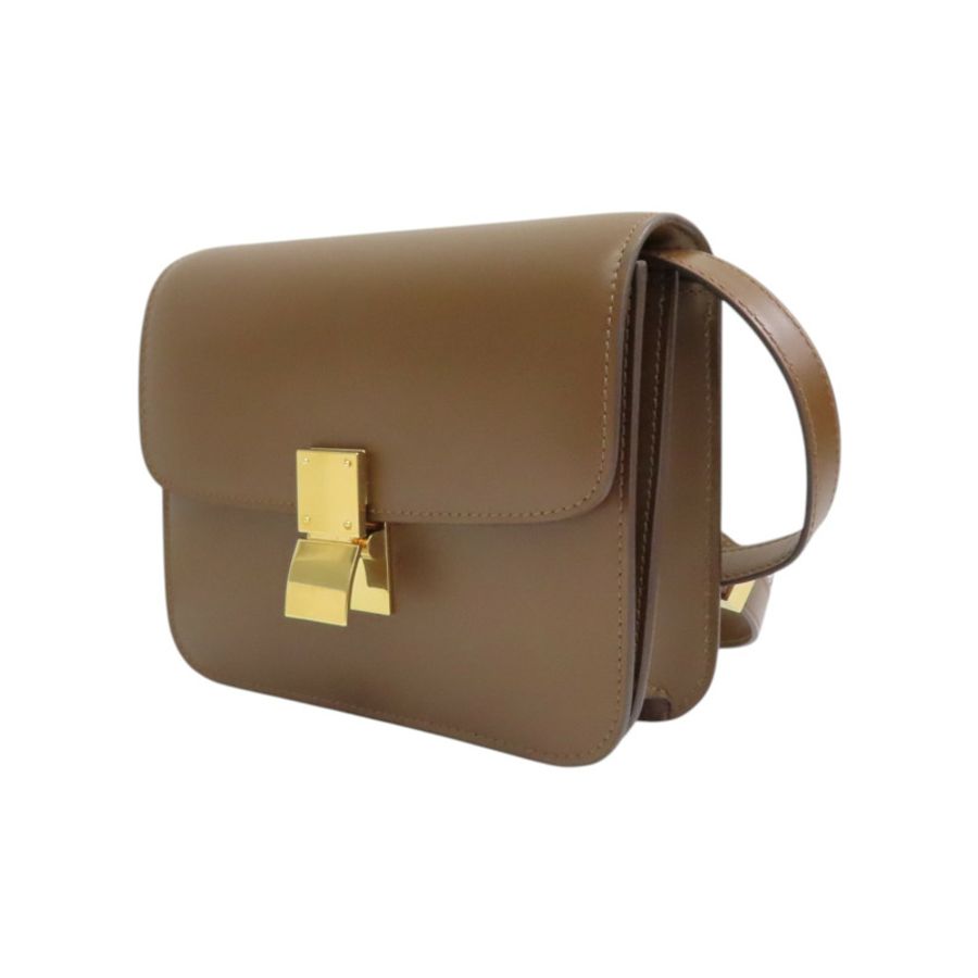 駝色 牛皮 Classic Box 肩背包【CELINE 賽琳】 192523DLS-2