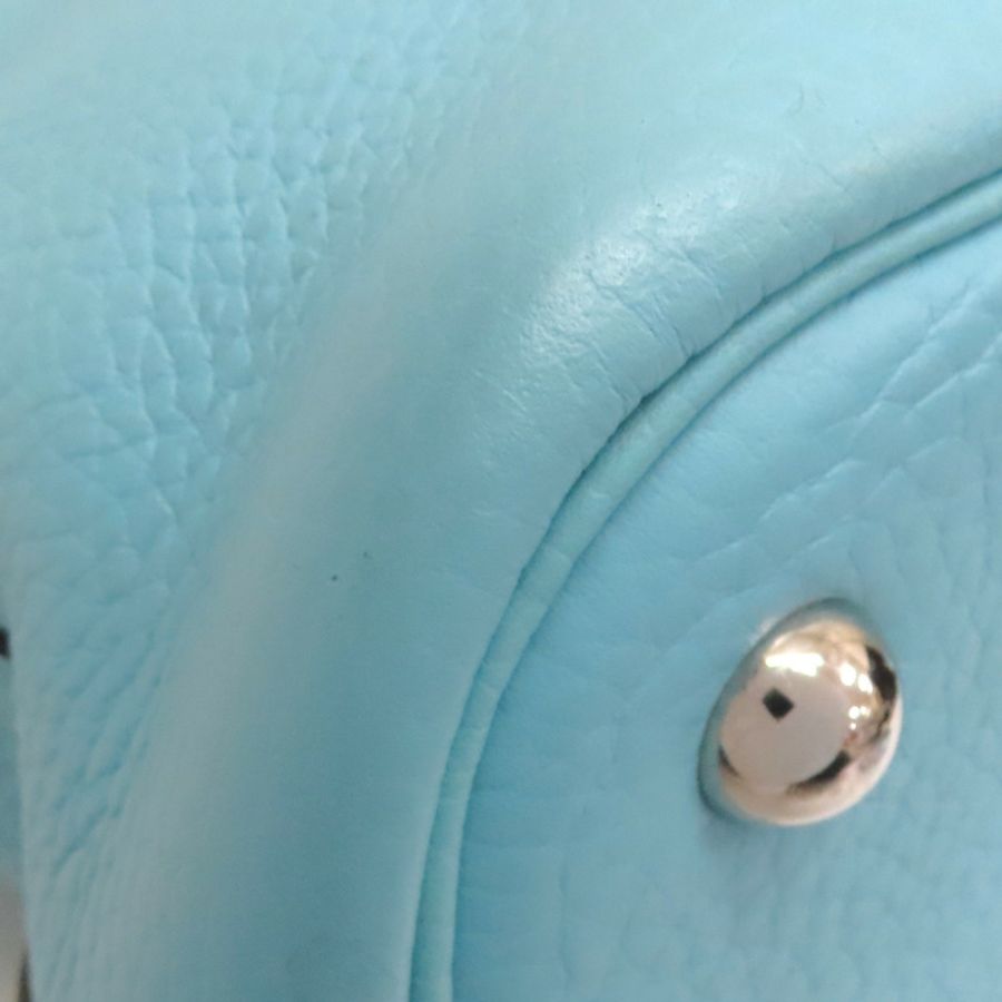 聖西爾藍 Togo 牛皮 Bolide 31 柏莉包 兩用包 T刻 銀釦【HERMES 愛馬仕】-15