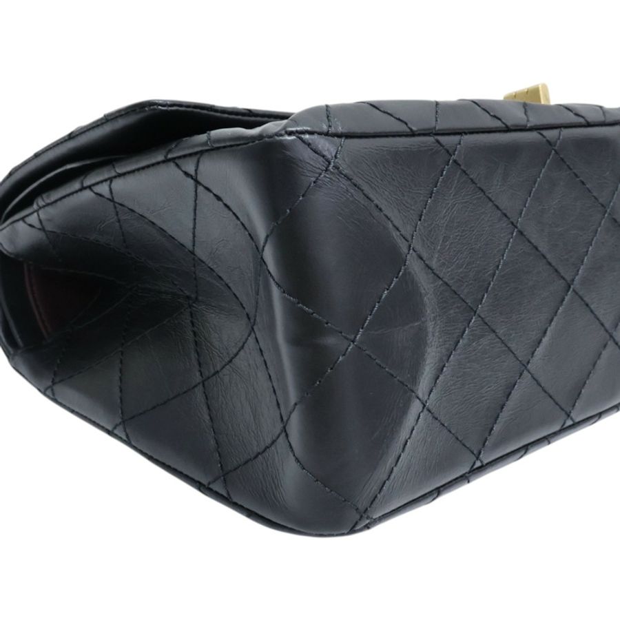黑色 菱格紋 牛皮 2.55 鍊帶 肩背包 金扣【CHANEL 香奈兒】 A37590-13