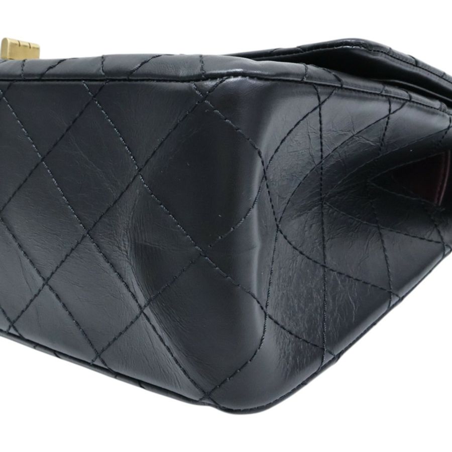 黑色 菱格紋 牛皮 2.55 鍊帶 肩背包 金扣【CHANEL 香奈兒】 A37590-14