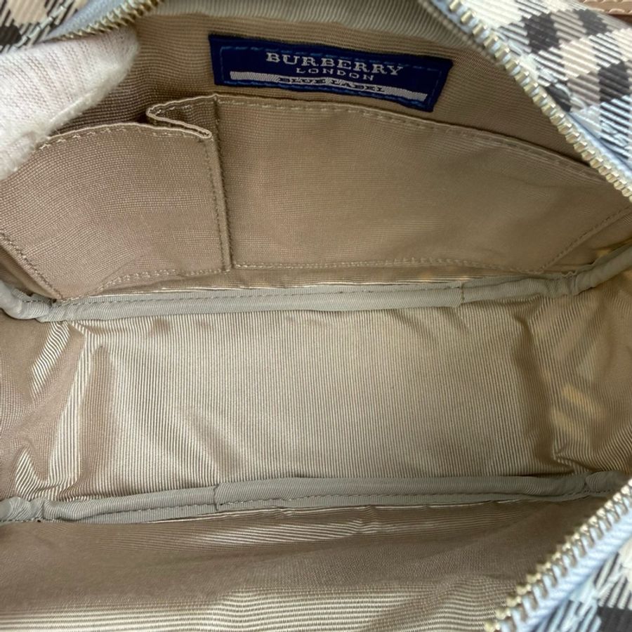 Burberry/博柏利 淺藍色格紋相機包 斜挎包 銀扣-6