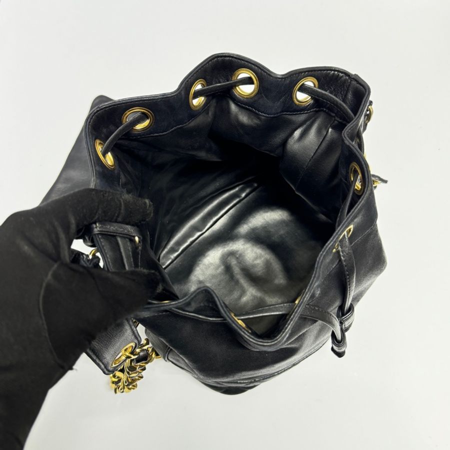 【極新🎁】 Chanel 黑金羊皮 水桶包 （專櫃223,000）-13